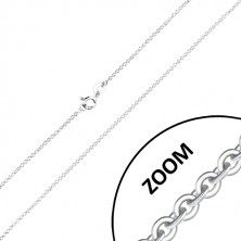 925 Silberkette - rechtwinklig verbundene Glieder, flache Kreise, 1,3 mm