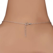 925 Silber Halskette - Nummer Acht, gewellte Bänder mit synthetischer Perle, Kette