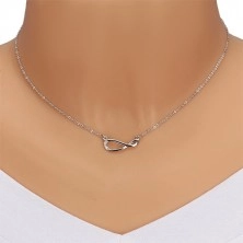 925 Silber Halskette - glitzernde Kette, Unendlichkeits-Symbol mit Brillanten