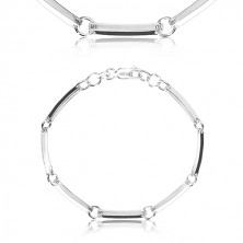 Armband aus 925 Silber - schmale glänzende Glieder durch Ringe verbunden