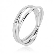 Dreier-Ring aus 925 Silber - eng verbundene Ringe mit glänzender Oberfläche
