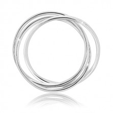 Dreier-Ring aus 925 Silber - eng verbundene Ringe mit glänzender Oberfläche