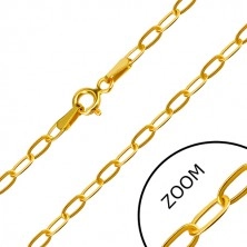 14K Gold Armband - rechtwinklig verbundene ovale Glieder, Federringverschluss, 200 mm