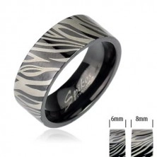 Ring aus Edelstahl - schwarze Zebra