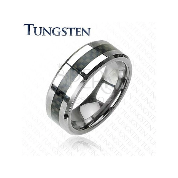 Tungsten Ring mit Streifen, Fasermotiv