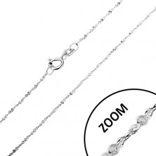 Kette aus 925 Silber - gedrehte Linie, spiralig verbundene Glieder, Breite 1,2 mm, Länge 550 mm