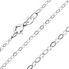 Halskette aus ovalförmigen Augen, Silber 925, Kettenbreite 1,8 mm, Kettenlänge 550 mm