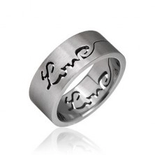 Edelstahl Ring - ausgeschnittene Aufschrift LOVE