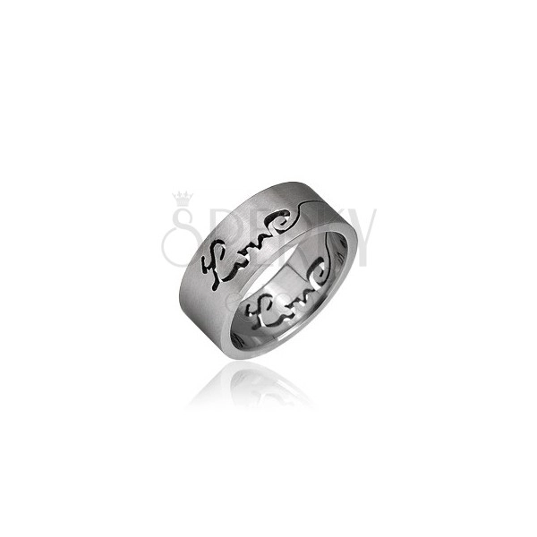 Edelstahl Ring - ausgeschnittene Aufschrift LOVE