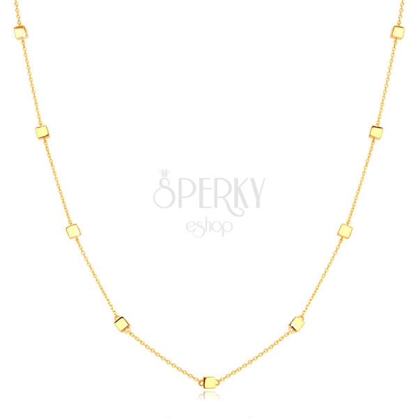 Halskette aus 14K Gelbgold – zarte Kette mit glänzenden Würfeln