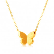 585 Gelbgold Halskette – Schmetterling mit satinierter Oberfläche