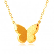 585 Gelbgold Halskette – Schmetterling mit satinierter Oberfläche