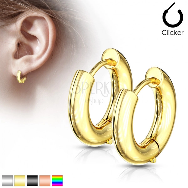 Ohrringe aus Chirurgenstahl – breitere Kreise mit glatter Oberfläche, Durchmesser 16 mm