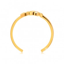Diamantring aus 14K Gelbgold mit offener Ringschiene – Aufschrift “LOVE”, Brillant