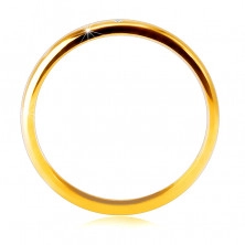 14K Gelbgold Diamantring – dünne glatte Ringschiene, klarer Brillant