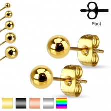 Stahl Kugel Ohrringe, Ohrsteckerverschluss, verschiedene Farben, 2 mm