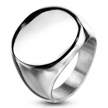 Ring aus Chirurgenstahl, flacher glänzender Kreis, silberne Farbe