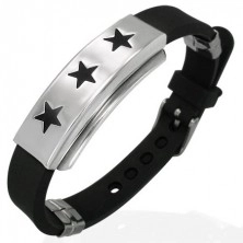 Silikon Armband mit Platte und Sternen