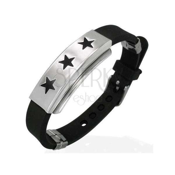 Silikon Armband mit Platte und Sternen
