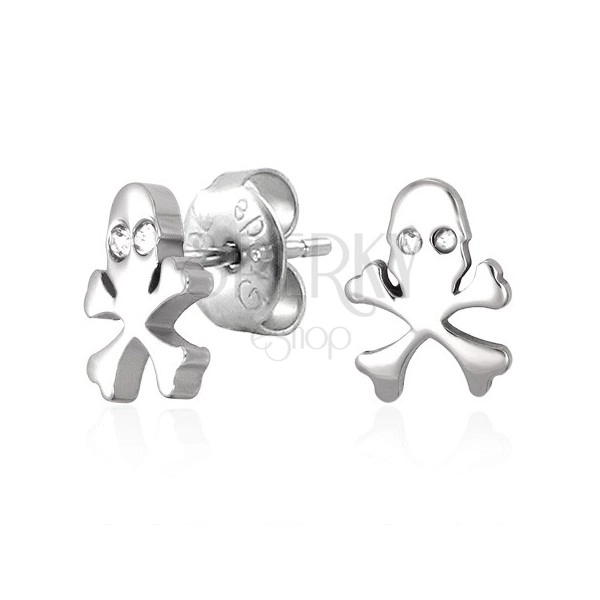 Ohrringe aus Chirurgenstahl - Schädel mit Steinchen