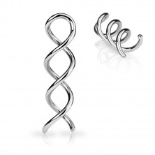 Stahl Ohrpiercing in silberner Farbe - glänzende Kontur einer Spirale