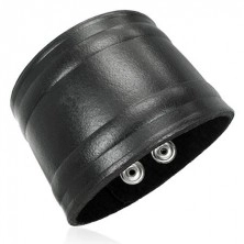 Leder Armband - schwarzer Farbton, zwei leicht gewölbte Streifen