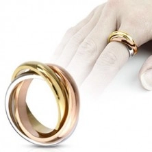 Dreifach-Ring aus Edelstahl in drei Farben