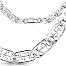 Flache Halskette aus Edelstahl - Dollar Symbol