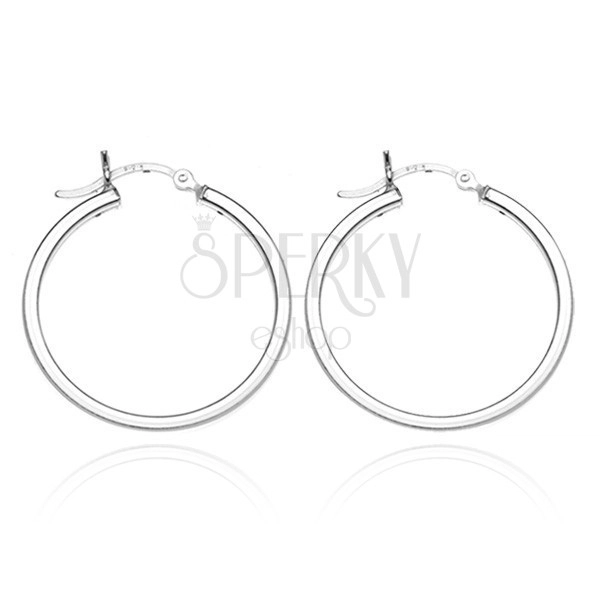 Silberne 925 Ringe - einfache vierkantige Linie, 22 mm