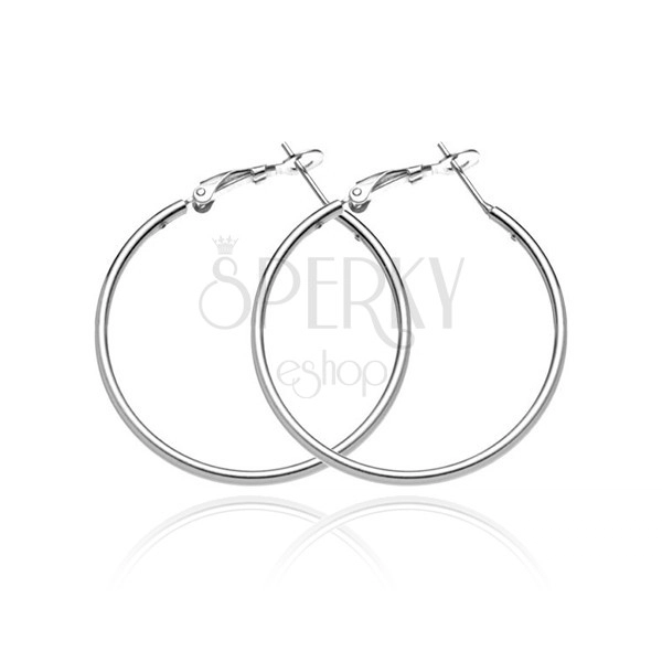 Ohrringe aus Silber 925 - breitere glatte Ringe, 40 mm