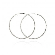 Ohrringe aus Silber 925 - schmale strahlende Ringe, 30 mm