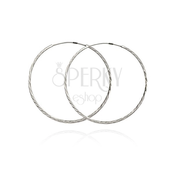 Ohrringe aus Silber 925 - schmale strahlende Ringe, 30 mm