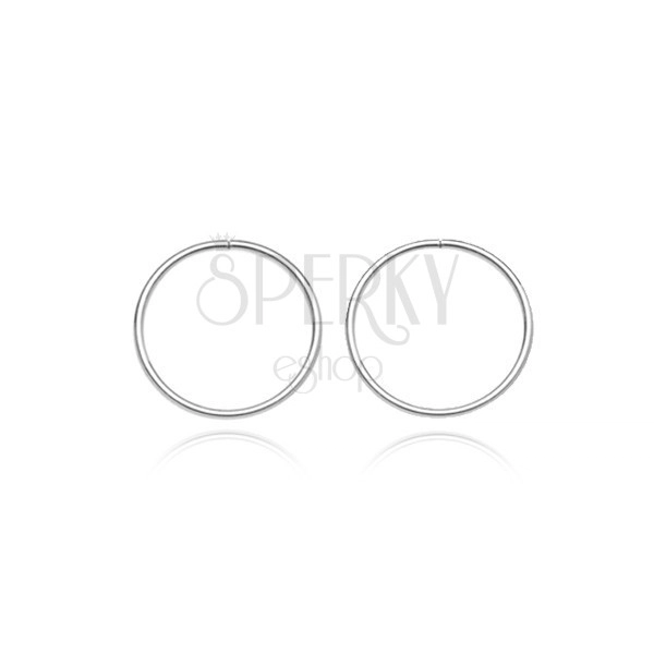 Kleine Silberohrringe 925 - zarte glatte Kreise, 10 mm