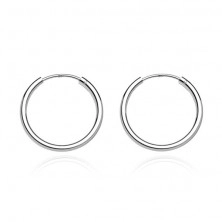 Kleine runde Ohrringe aus Silber - breite glänzende Kreise, 12 mm