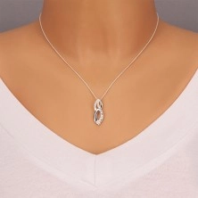 Glänzende Halskette - eine gedrehte Acht mit strahlenden Zirkonen, Silber 925